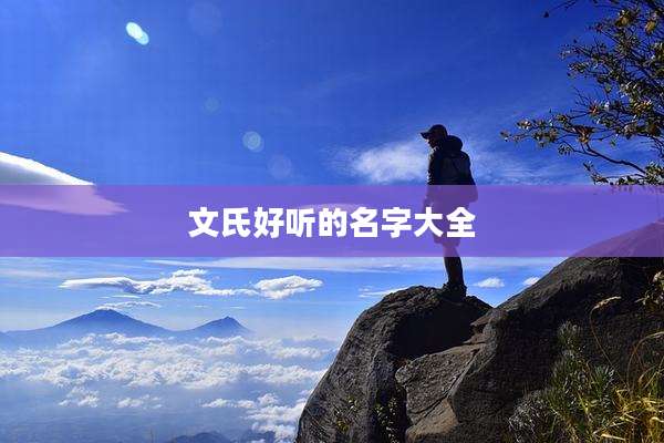 文氏好听的名字大全