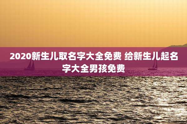 2020新生儿取名字大全免费 给新生儿起名字大全男孩免费