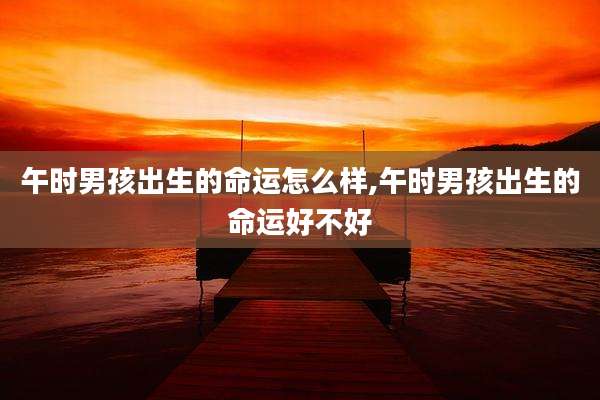 午时男孩出生的命运怎么样,午时男孩出生的命运好不好