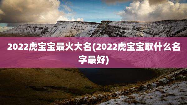 2022虎宝宝最火大名(2022虎宝宝取什么名字最好)