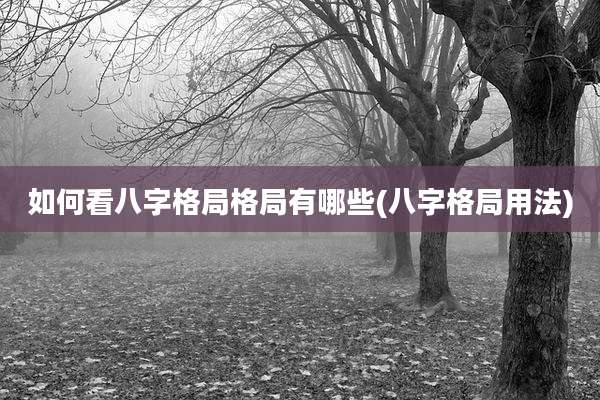如何看八字格局格局有哪些(八字格局用法)