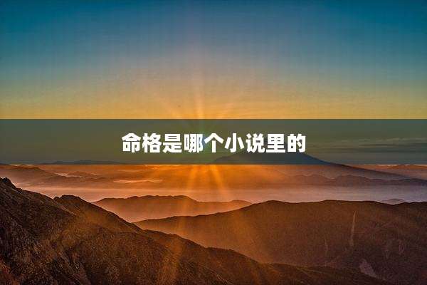 命格是哪个小说里的