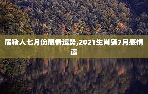 属猪人七月份感情运势,2021生肖猪7月感情运