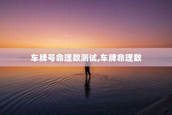 车牌号命理数测试,车牌命理数