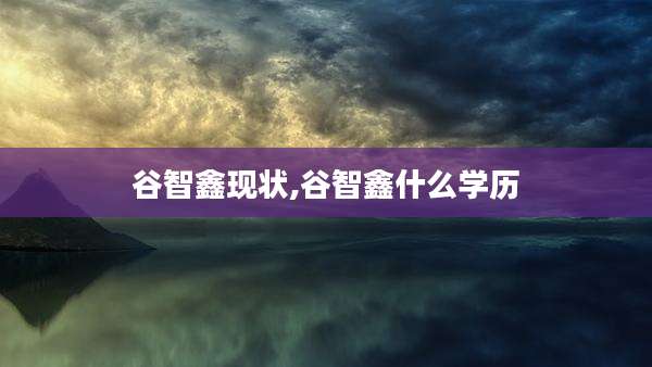 谷智鑫现状,谷智鑫什么学历