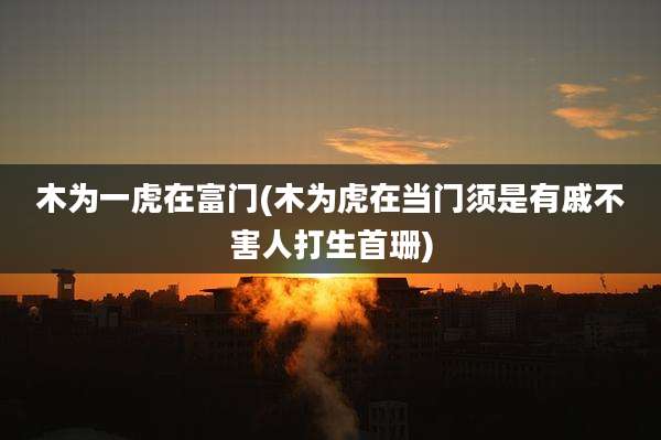 木为一虎在富门(木为虎在当门须是有戚不害人打生首珊)