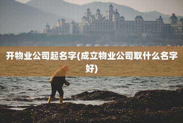 开物业公司起名字(成立物业公司取什么名字好)