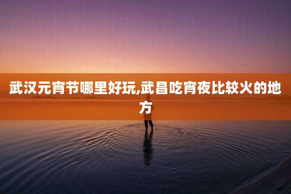 武汉元宵节哪里好玩,武昌吃宵夜比较火的地方