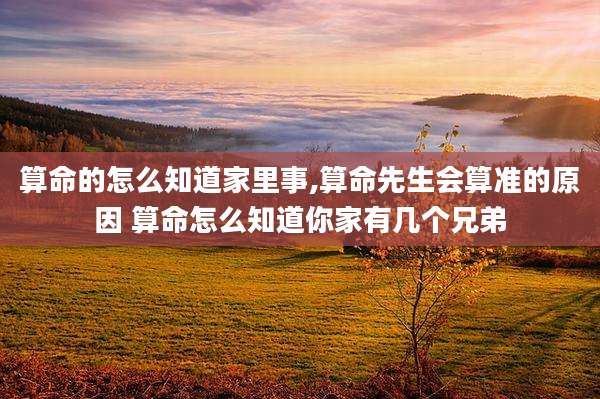 算命的怎么知道家里事,算命先生会算准的原因 算命怎么知道你家有几个兄弟