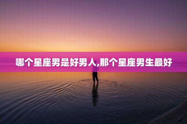 哪个星座男是好男人,那个星座男生最好