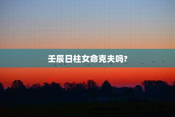 壬辰日柱女命克夫吗?