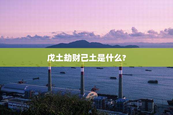 戊土劫财己土是什么?