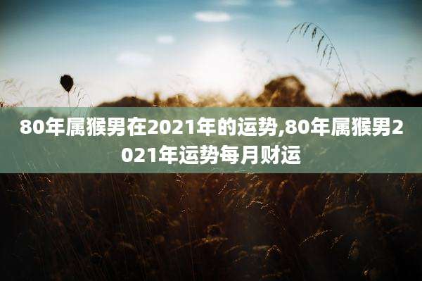 80年属猴男在2021年的运势,80年属猴男2021年运势每月财运