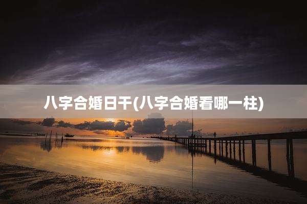 八字合婚日干(八字合婚看哪一柱)