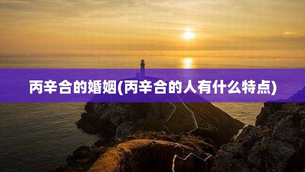 丙辛合的婚姻(丙辛合的人有什么特点)