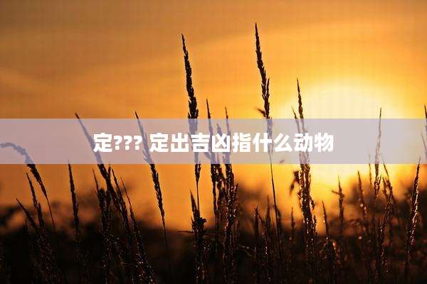 定??? 定出吉凶指什么动物