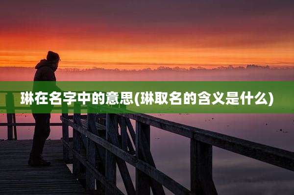琳在名字中的意思(琳取名的含义是什么)