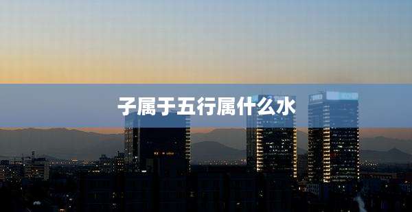 子属于五行属什么水