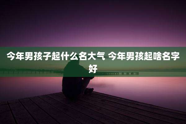 今年男孩子起什么名大气 今年男孩起啥名字好