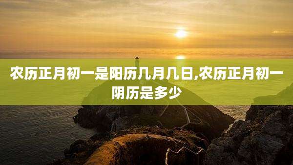 农历正月初一是阳历几月几日,农历正月初一阴历是多少