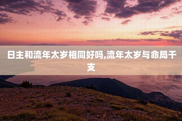 日主和流年太岁相同好吗,流年太岁与命局干支
