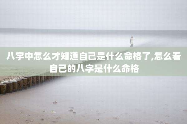 八字中怎么才知道自己是什么命格了,怎么看自己的八字是什么命格