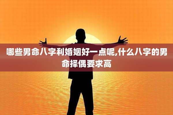 哪些男命八字利婚姻好一点呢,什么八字的男命择偶要求高