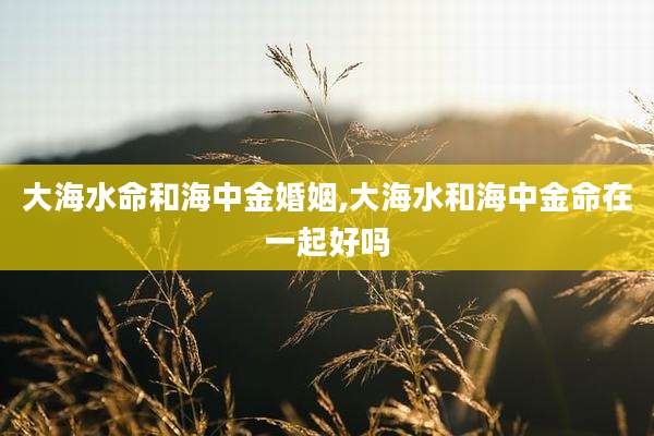 大海水命和海中金婚姻,大海水和海中金命在一起好吗