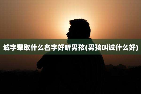 诚字辈取什么名字好听男孩(男孩叫诚什么好)