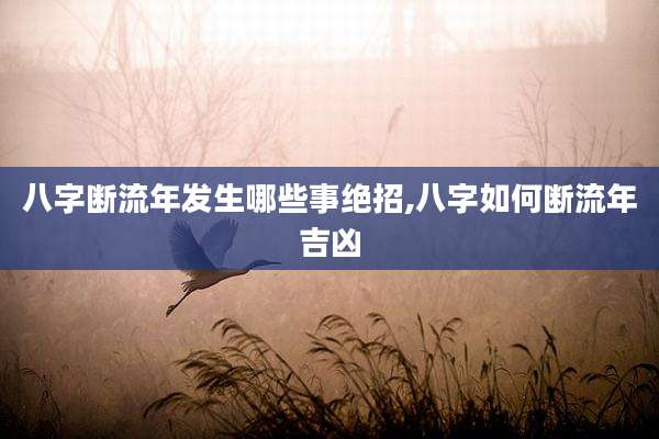 八字断流年发生哪些事绝招,八字如何断流年吉凶