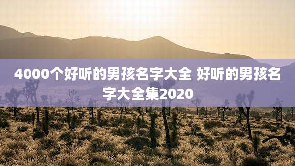 4000个好听的男孩名字大全 好听的男孩名字大全集2020