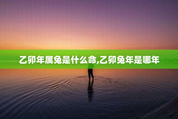 乙卯年属兔是什么命,乙卯兔年是哪年