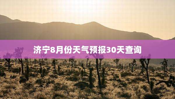 济宁8月份天气预报30天查询