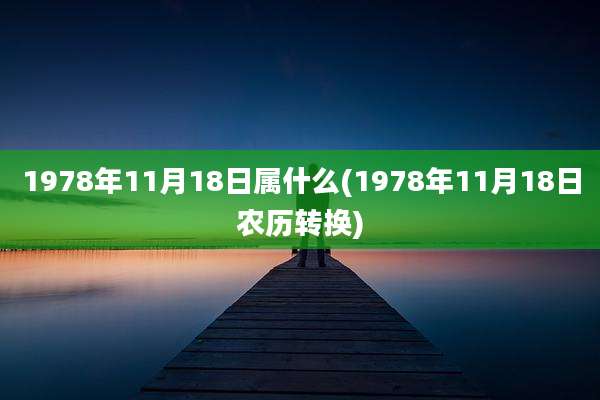 1978年11月18日属什么(1978年11月18日农历转换)