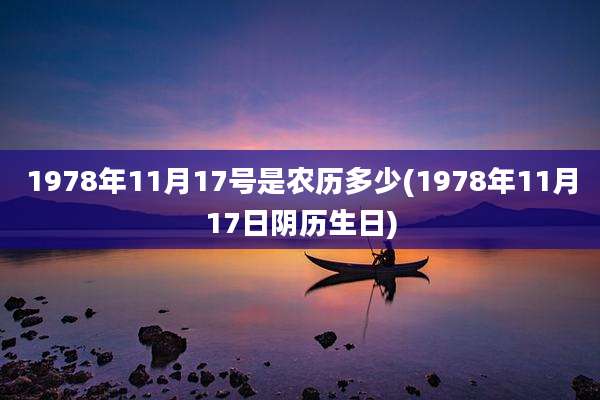 1978年11月17号是农历多少(1978年11月17日阴历生日)
