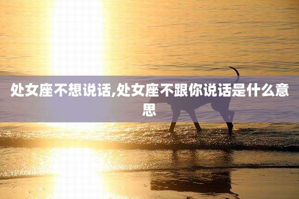 处女座不想说话,处女座不跟你说话是什么意思