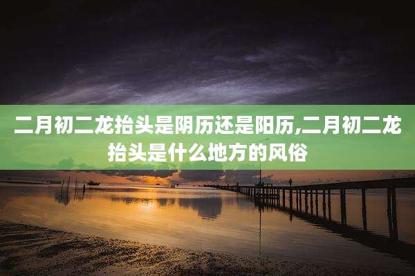 二月初二龙抬头是阴历还是阳历,二月初二龙抬头是什么地方的风俗