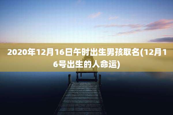 2020年12月16日午时出生男孩取名(12月16号出生的人命运)