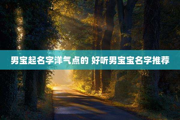 男宝起名字洋气点的 好听男宝宝名字推荐