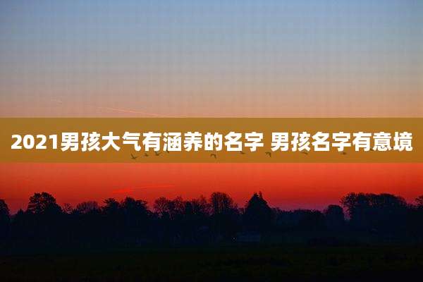 2021男孩大气有涵养的名字 男孩名字有意境