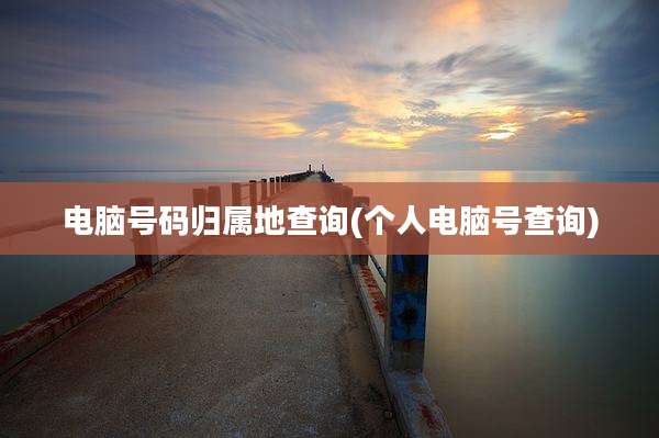 电脑号码归属地查询(个人电脑号查询)