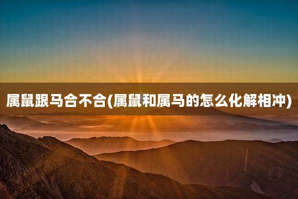 属鼠跟马合不合(属鼠和属马的怎么化解相冲)