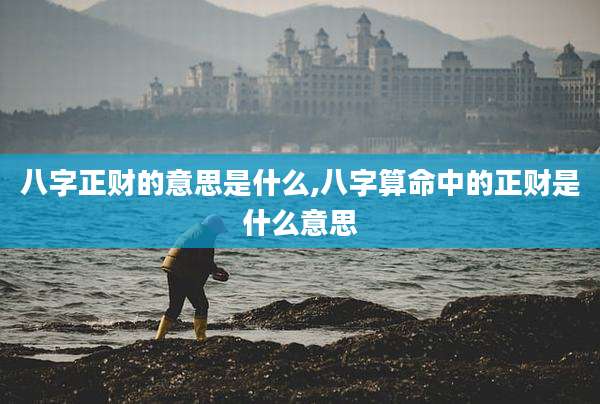 八字正财的意思是什么,八字算命中的正财是什么意思