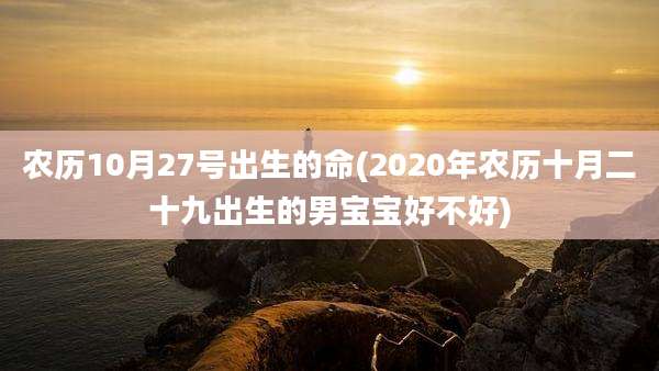 农历10月27号出生的命(2020年农历十月二十九出生的男宝宝好不好)