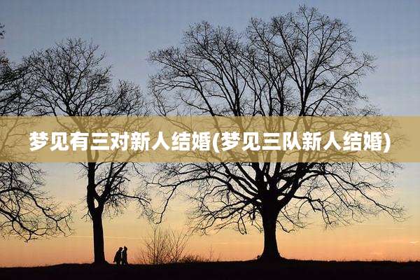 梦见有三对新人结婚(梦见三队新人结婚)
