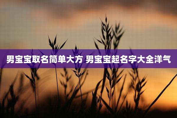 男宝宝取名简单大方 男宝宝起名字大全洋气