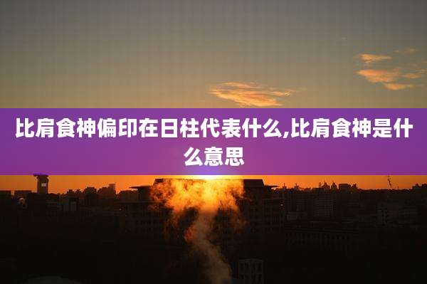 比肩食神偏印在日柱代表什么,比肩食神是什么意思