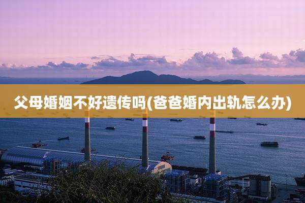 父母婚姻不好遗传吗(爸爸婚内出轨怎么办)