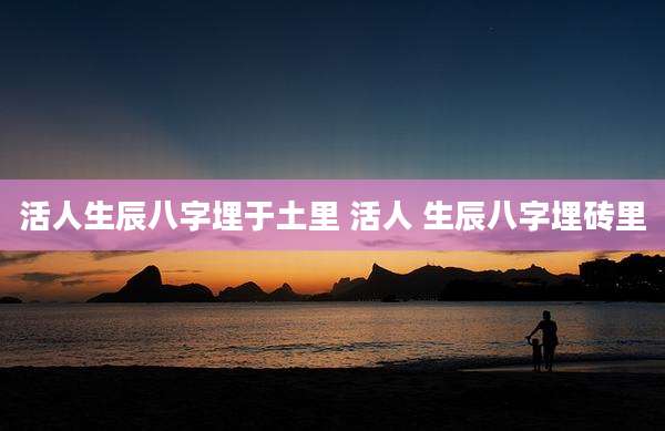 活人生辰八字埋于土里 活人 生辰八字埋砖里