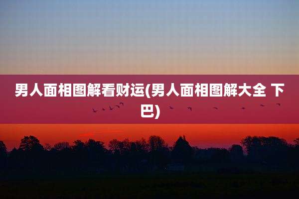 男人面相图解看财运(男人面相图解大全 下巴)